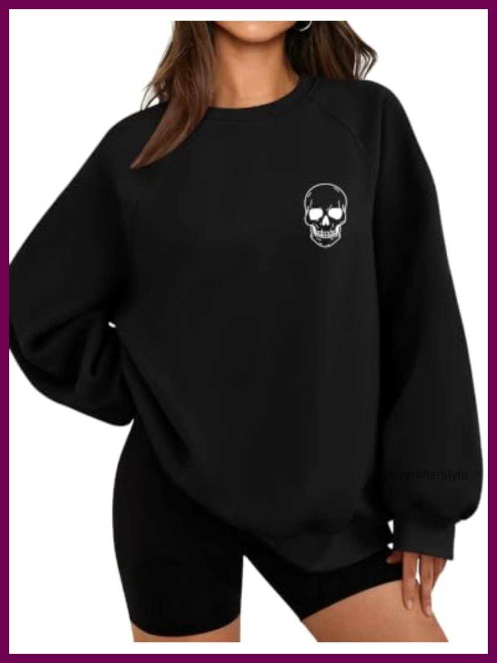 Oversized Long Sleeve Graphic Sweatshirt Cotton Polyester Pullover Crew Neck